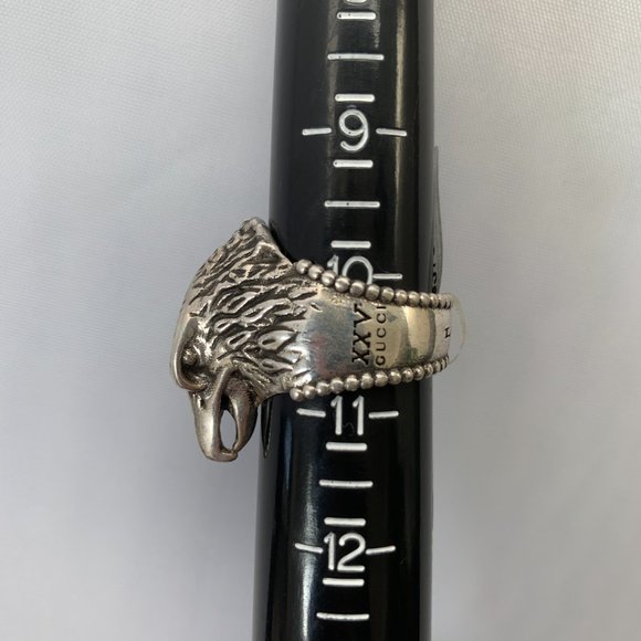 Gucci Anger Forest Eagle Head Ring In Sterling Silver - Picture 7 of 10